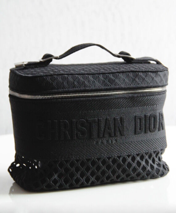 Christian Dior Diortravel Vanity Case Bag Canvas Black